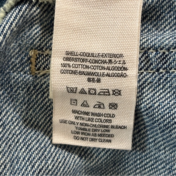 Free People V-neck Cross back Bib Relaxed Overalls Straight Leg Size 25 - Picture 13 of 13